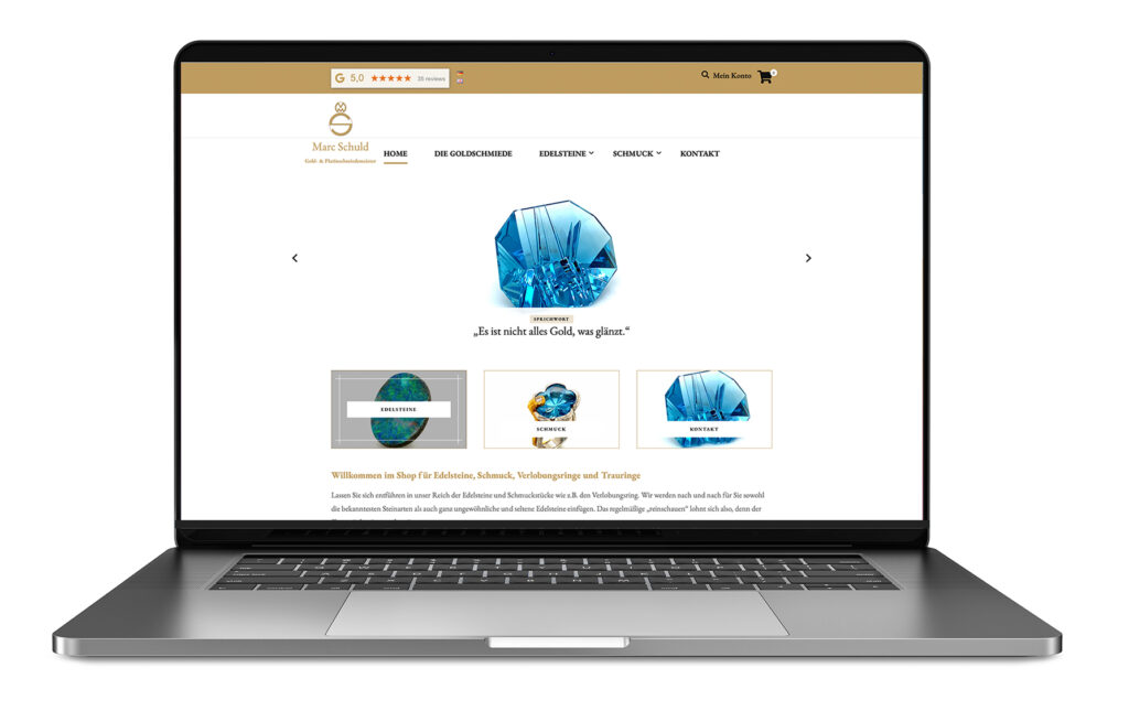 Online-Handel, Onlineshop für Schmuck gestalten von Webdesign Agentur aus Berlin und Brandenburg